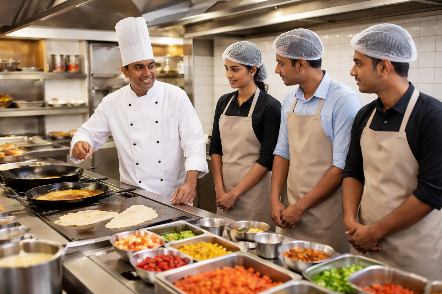 Adiga’s franchise training and restaurant operations